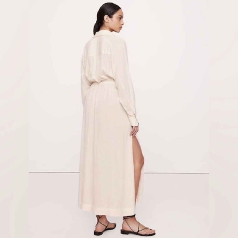 NWT Banana Republic Cream White Textured Gauze Shirt Dress Size S - Picture 4 of 5